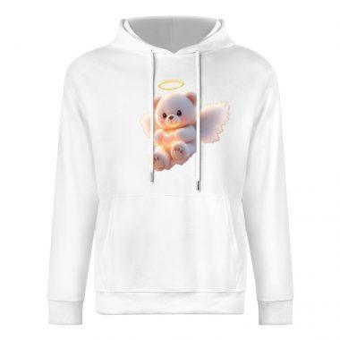 Angel Bear Hoodie – Soft White Hoodie with Glowing Halo Teddy and Wing