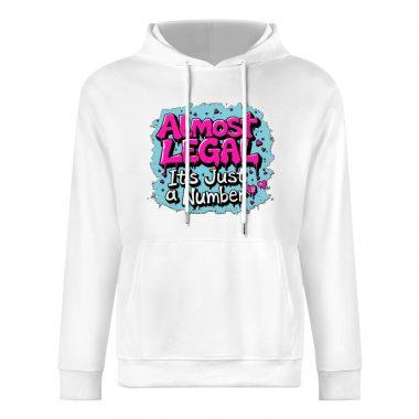 Almost Legal Hoodie – “It’s Just a Number” Flirty Cartoon Graphic Hoodie