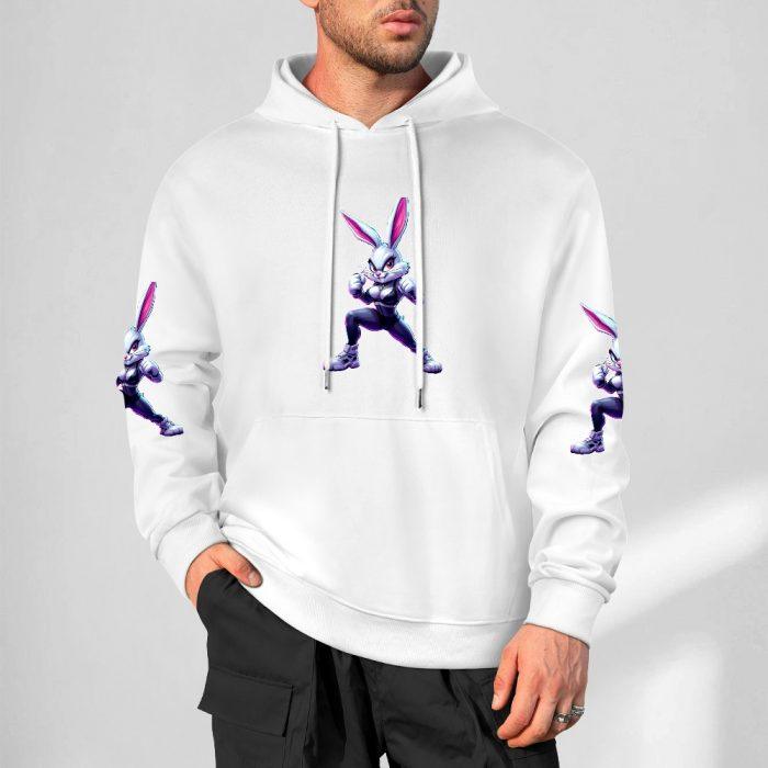 Combat Bunny Hoodie – Fierce Fighter Bunny Hoodie with Bold Sleeve Graphics - Image 4
