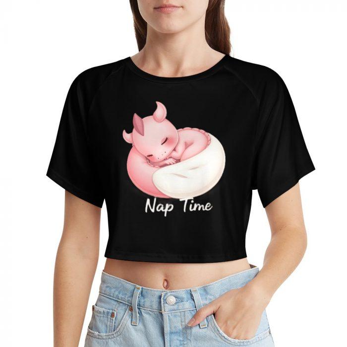 Sleepy Baby Dragon Crop – Kawaii Cozy Fantasy Tee - Image 10