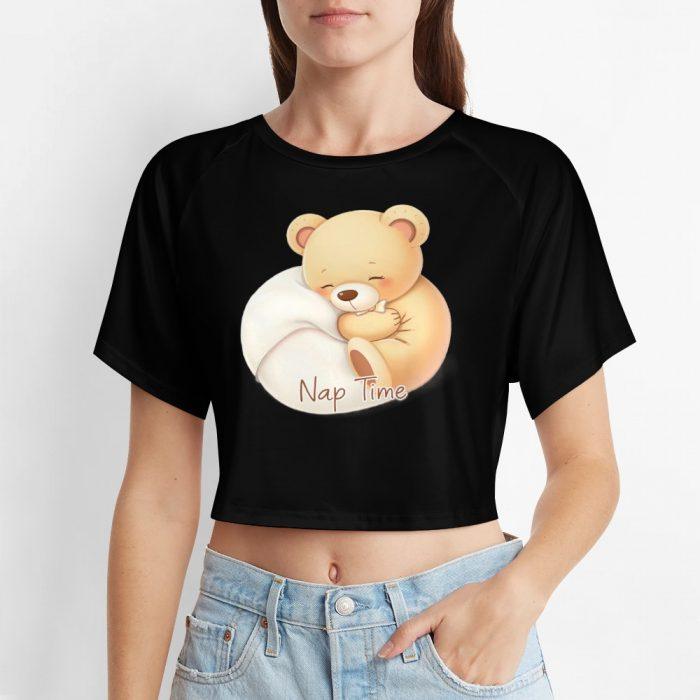 Nap Time Bear Crop – Soft Cozy Pastel Sleepy Tee - Image 6