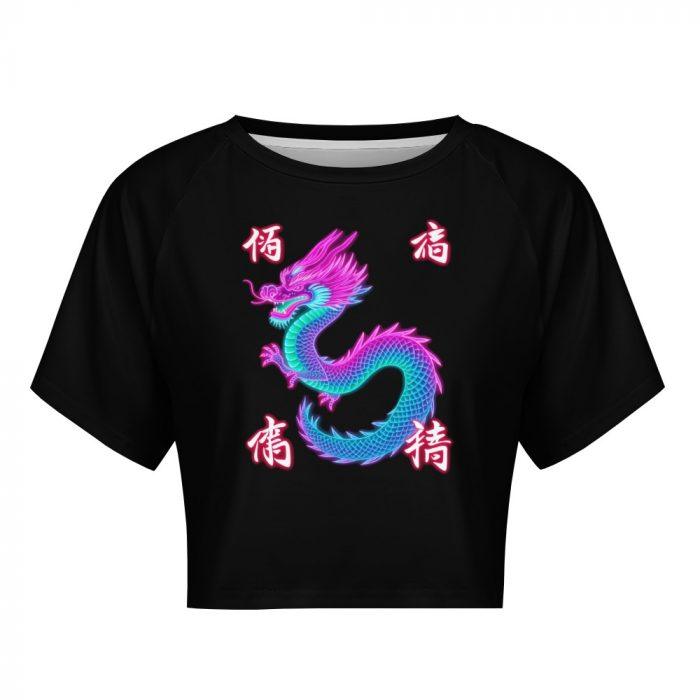 Neon Drift Dragon Crop – Tokyo Street Style Tee - Image 8