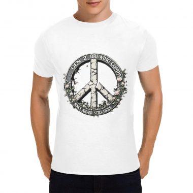 Gen Z Brewing Company – “Peace Never Still Here” Cracked Emblem T-Shirt （Made in USA，Ships to USA Only）