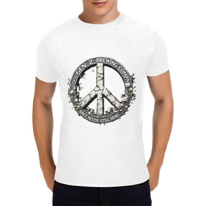 Gen Z Brewing Company – “Peace Never Still Here” Cracked Emblem T-Shirt （Made in USA，Ships to USA Only）