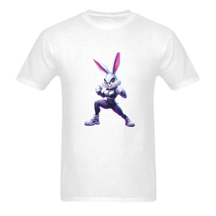 Fight Bunny – Cartoon Street Warrior Graphic T-Shirt （Made in USA，Ships to USA Only） - Image 7