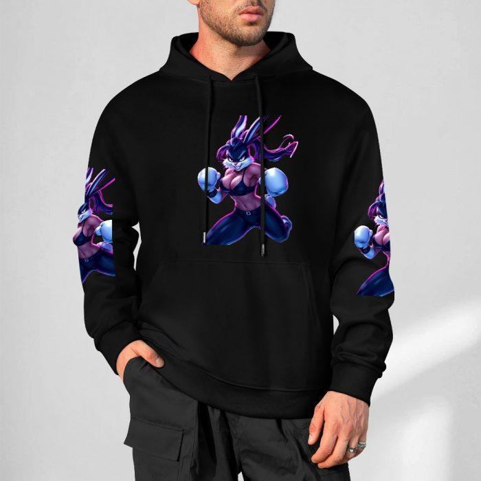 Pink Boxer Bunny Hoodie – Bold Graffiti Bunny Streetwear - Image 5