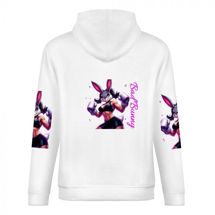 Purple Fighter Bunny Hoodie – Bold Cartoon Bunny Girl Hoodie with Sleeve Prints - Image 6