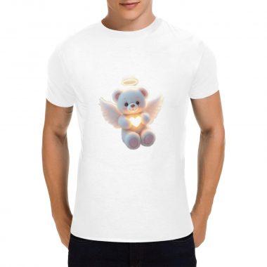 Angel Bear Glow Heart Tee – Soft Dreamcore Aesthetic Shirt （Made in USA，Ships to USA Only）