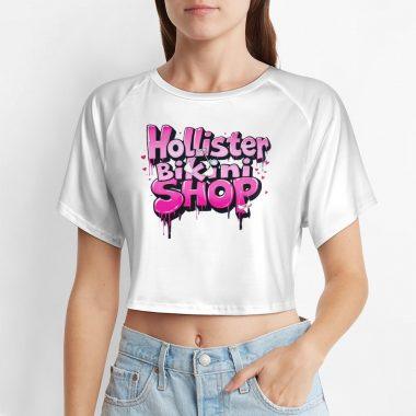 Hollister Bikini Shop Crop – Graffiti Pink Drip Edition