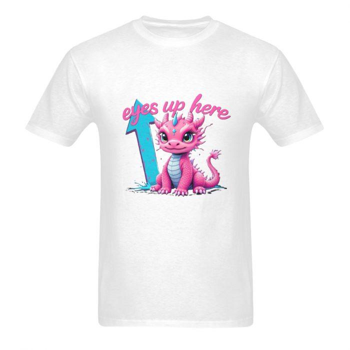 Eyes Up Here – Flirty Baby Dragon Graphic T-Shirt（Made in USA，Ships to USA Only） - Image 3