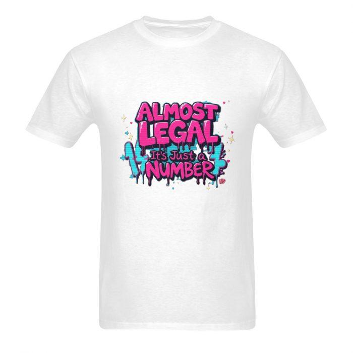 Almost Legal – It’s Just a Number Tee (Blue Graffiti Version) – Bold Flirty Streetwear（Made in USA，Ships to USA Only） - Image 3