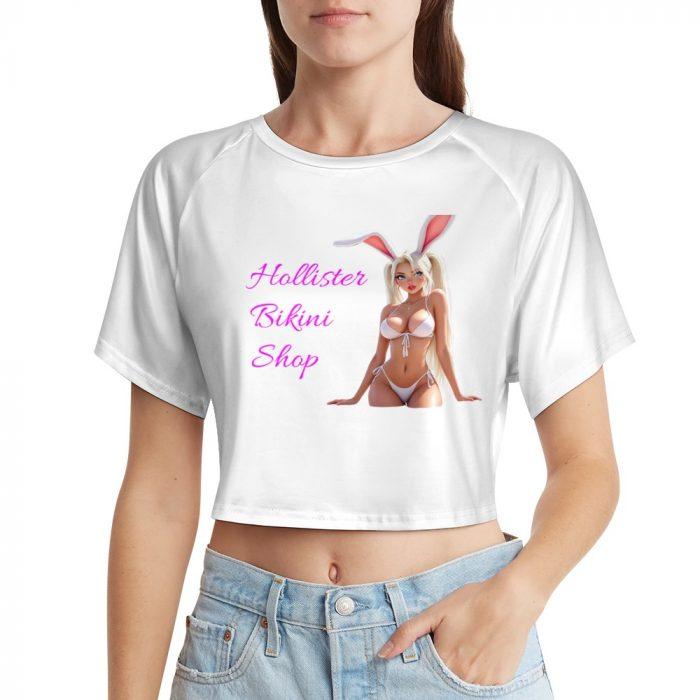 Hollister Bikini Shop Bunny Crop – Flirty White Tee - Image 5