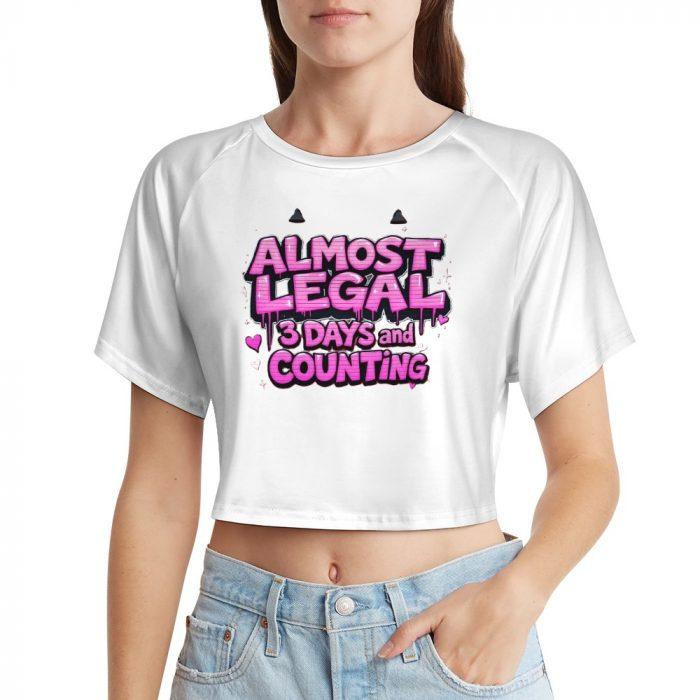 Almost Legal Countdown Crop – Graffiti Pink 3 Days Tee - Image 5