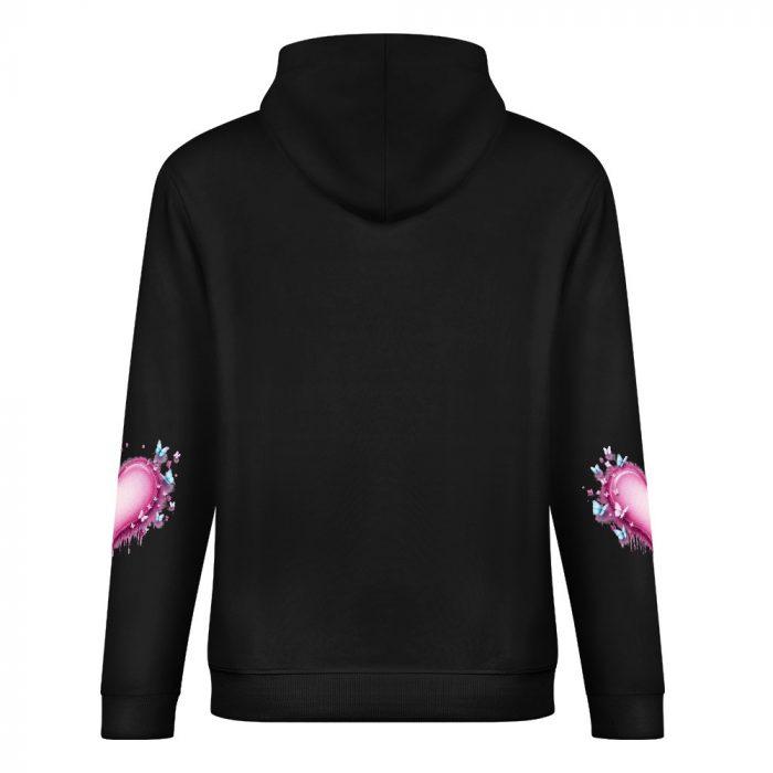 Almost Legal Hoodie – Black Hoodie with Bold Pink “3 Days and Counting” Graphic and Heart Sleeves - Image 6