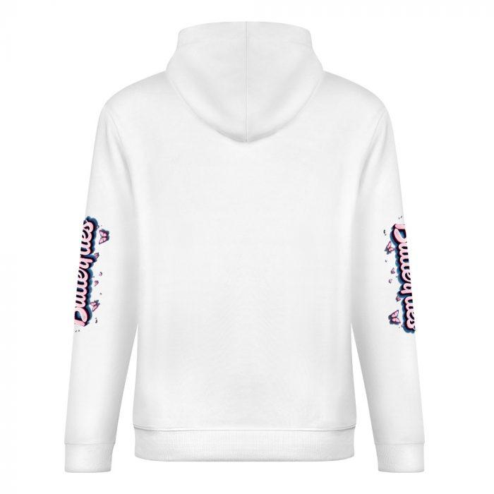 First Kiss Butterflies Sleeve Logo Hoodie – White Hoodie with All-Over Butterfly Branding - Image 6