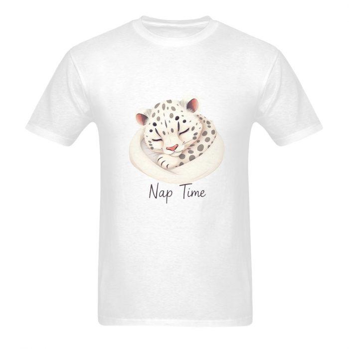 Nap Time Leopard – Softcore Snow Cat Graphic T-Shirt（Made in USA，Ships to USA Only） - Image 7