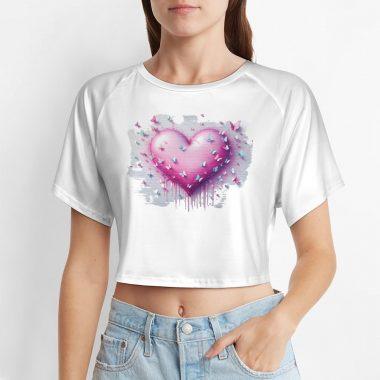 Melting Butterfly Heart Crop – Drippy Dreamcore Tee