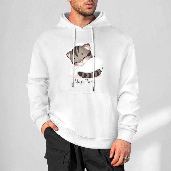 Nap Time Cat Hoodie – Cute Sleeping Tabby Hoodie for Soft Girl Chill Vibes - Image 4
