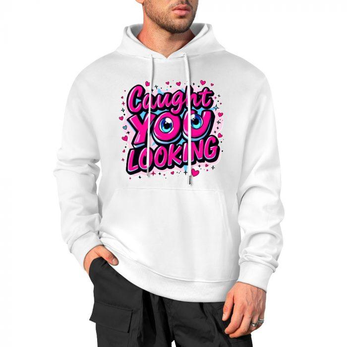 Caught You Looking Hoodie – Flirty Graphic Hoodie with Bold Bubble Letter Design - Image 3