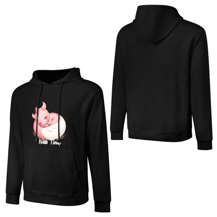 Nap Time Dragon Hoodie – Black Hoodie with Cute Pink Sleeping Dragon Graphic - Image 3