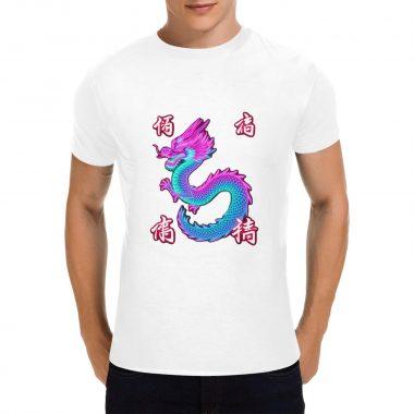 Graffiti Neon Dragon Tee – Urban Asian Street Art Shirt (Made in USA,Ships to USA Only)