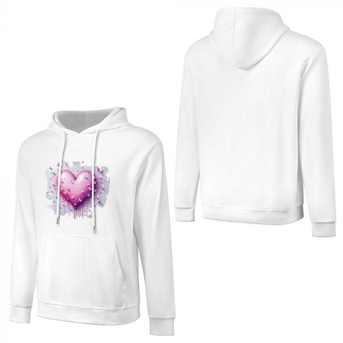 Dripping Graffiti Heart Hoodie – Pink Butterfly Street Art Hoodie for Girls - Image 5