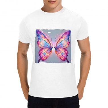 Glowing Pastel Butterfly Graphic Tee – Dreamy Symmetry Art Shirt （Made in USA，Ships to USA Only）