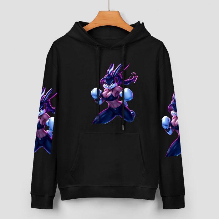 Pink Boxer Bunny Hoodie – Bold Graffiti Bunny Streetwear - Image 2