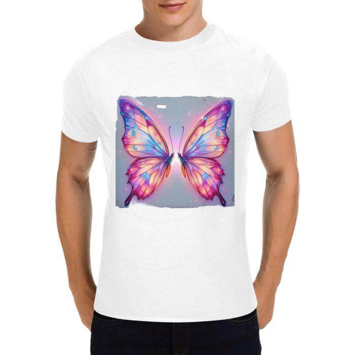Glowing Pastel Butterfly Graphic Tee – Dreamy Symmetry Art Shirt （Made in USA，Ships to USA Only） - Image 5