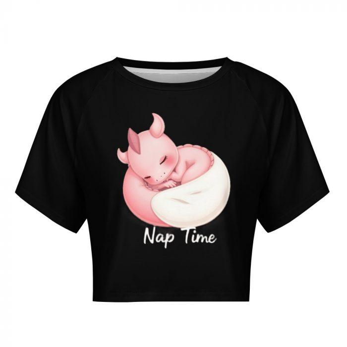 Sleepy Baby Dragon Crop – Kawaii Cozy Fantasy Tee - Image 8