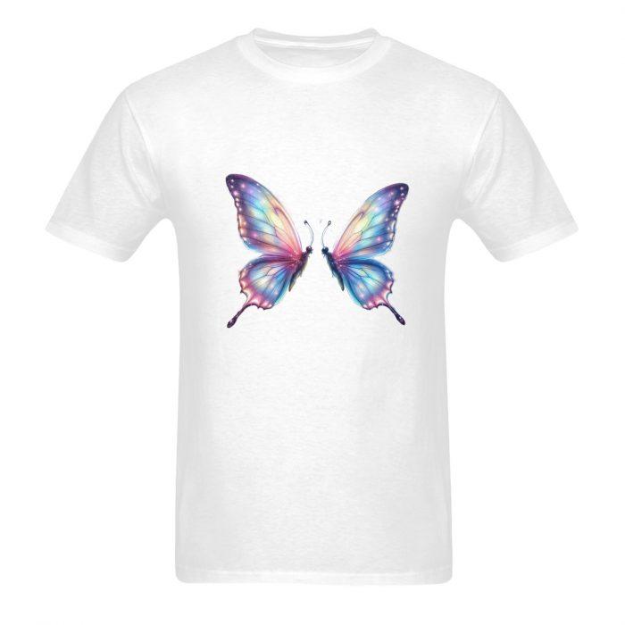 Rainbow Butterfly Graphic Tee – Soft Fit Statement Shirt - Image 3