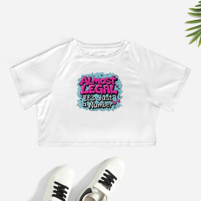 Almost Legal Crop – It’s Just a Number Graffiti Tee - Image 2