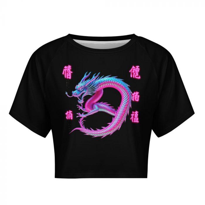 🐉Electric Neon Dragon Crop Top – Tokyo’s Red Light District - Image 8