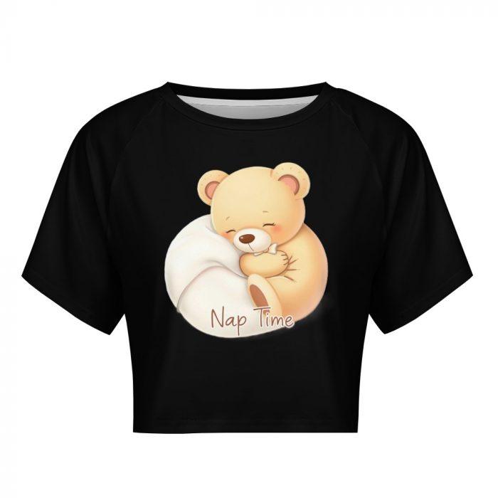 Nap Time Bear Crop – Soft Cozy Pastel Sleepy Tee - Image 8