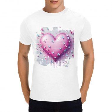 Butterfly Graffiti Heart – Dreamcore Drip Graphic T-Shirt （Made in USA，Ships to USA Only）