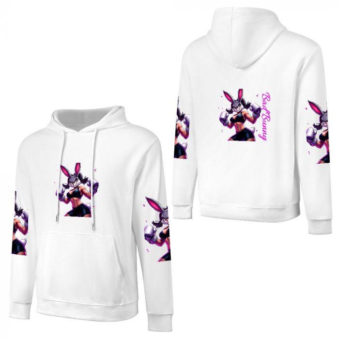 Purple Fighter Bunny Hoodie – Bold Cartoon Bunny Girl Hoodie with Sleeve Prints - Image 5