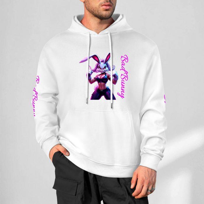 Bad Bunny Hoodie – Flirty Bunny Babe Streetwear Sweatshirt - Image 4