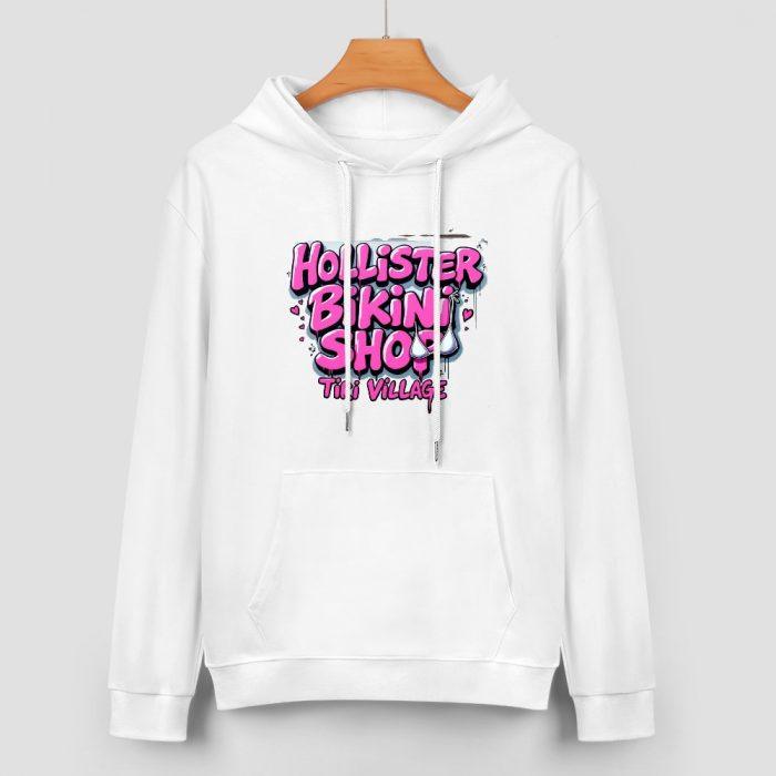 Hollister Bikini Shop Hoodie – Pink Graffiti Logo Hoodie from Tiki Village - Image 2