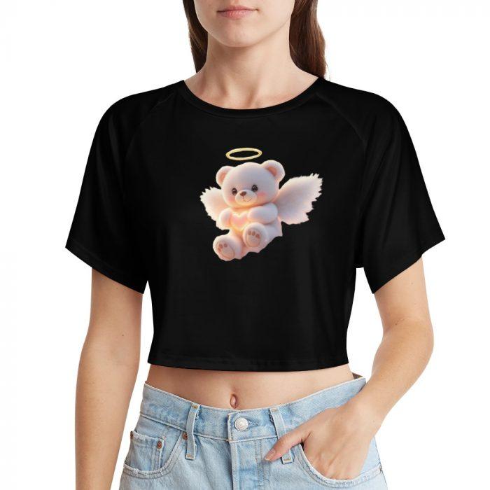 Heaven Sent Angel Teddy Crop – Soft Glow Aesthetic Tee - Image 10