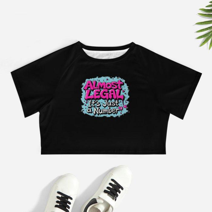 Almost Legal Crop – It’s Just a Number Graffiti Tee - Image 7