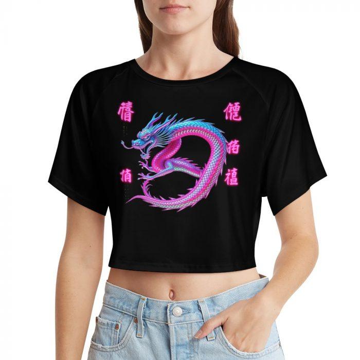 🐉Electric Neon Dragon Crop Top – Tokyo’s Red Light District - Image 10