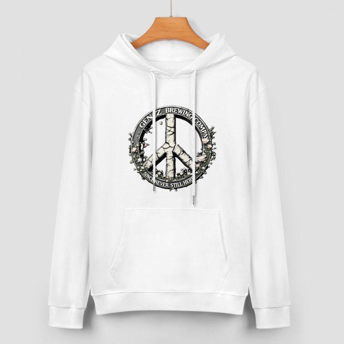 Gen Z Brewing Company Hoodie – Vintage Grunge Peace Sign Hoodie for Angry Softies - Image 2