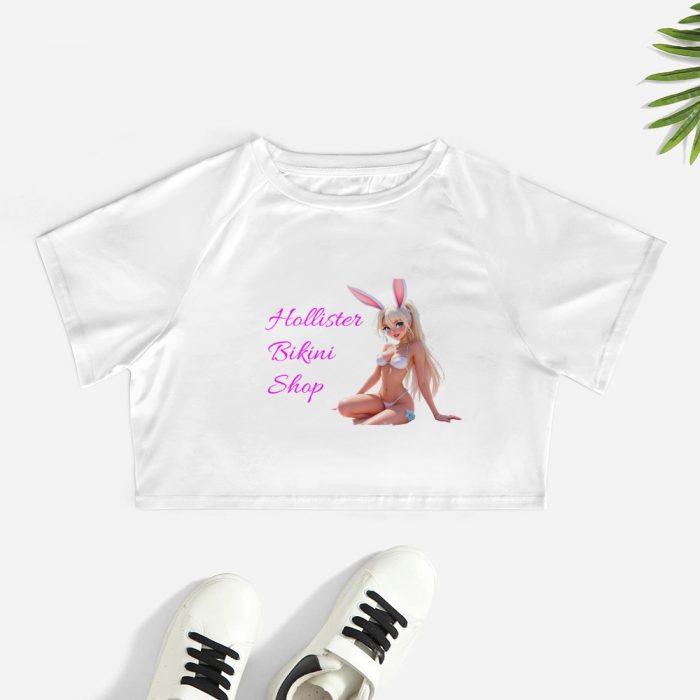Hollister Bikini Shop Bunny Crop – Flirty White Tee - Image 2