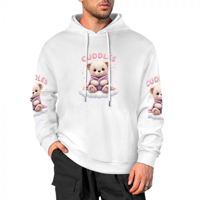 Cuddles Hoodie – Cute Teddy Bear Hoodie with Cloud Print and Sleeve Graphics - Image 3