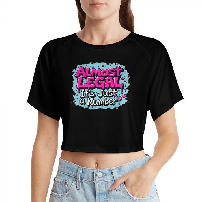 Almost Legal Crop – It’s Just a Number Graffiti Tee - Image 10