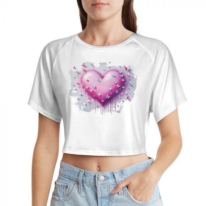 Melting Butterfly Heart Crop – Drippy Dreamcore Tee - Image 5