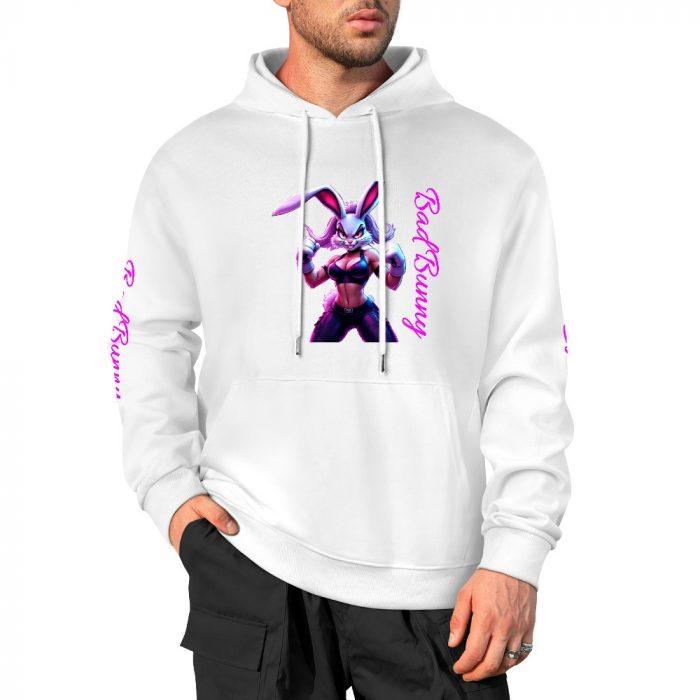 Bad Bunny Hoodie – Flirty Bunny Babe Streetwear Sweatshirt - Image 3