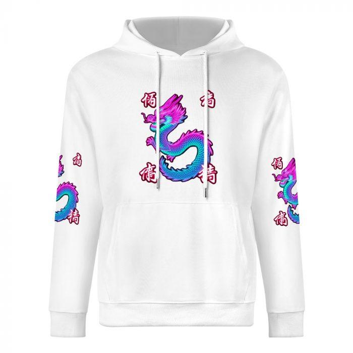 Neon Dragon Hoodie – Tokyo Street Style Hoodie with Blue and Pink Dragon Print