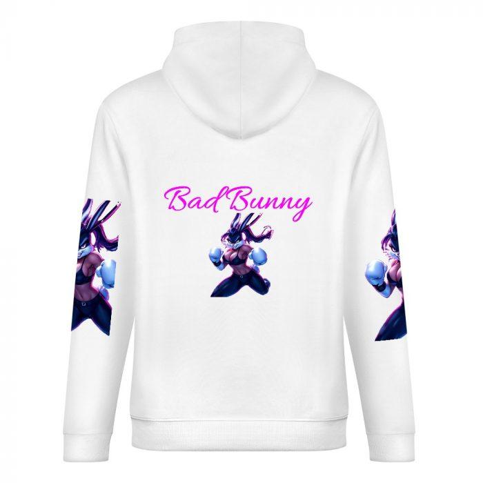 Combat Bunny Hoodie – Action Pose Hoodie with Fighter Bunny Girl and Sleeve Prints - Image 6