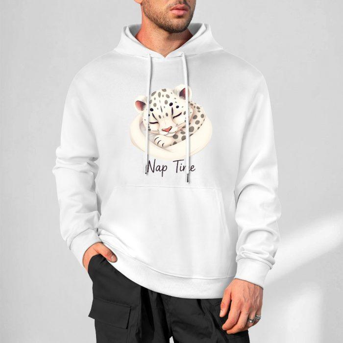 Nap Time Hoodie – Cute Snow Leopard Sleeping Sweatshirt - Image 4